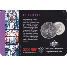 2018 50¢ ANZAC Spirit - Devoted Carded/Coin